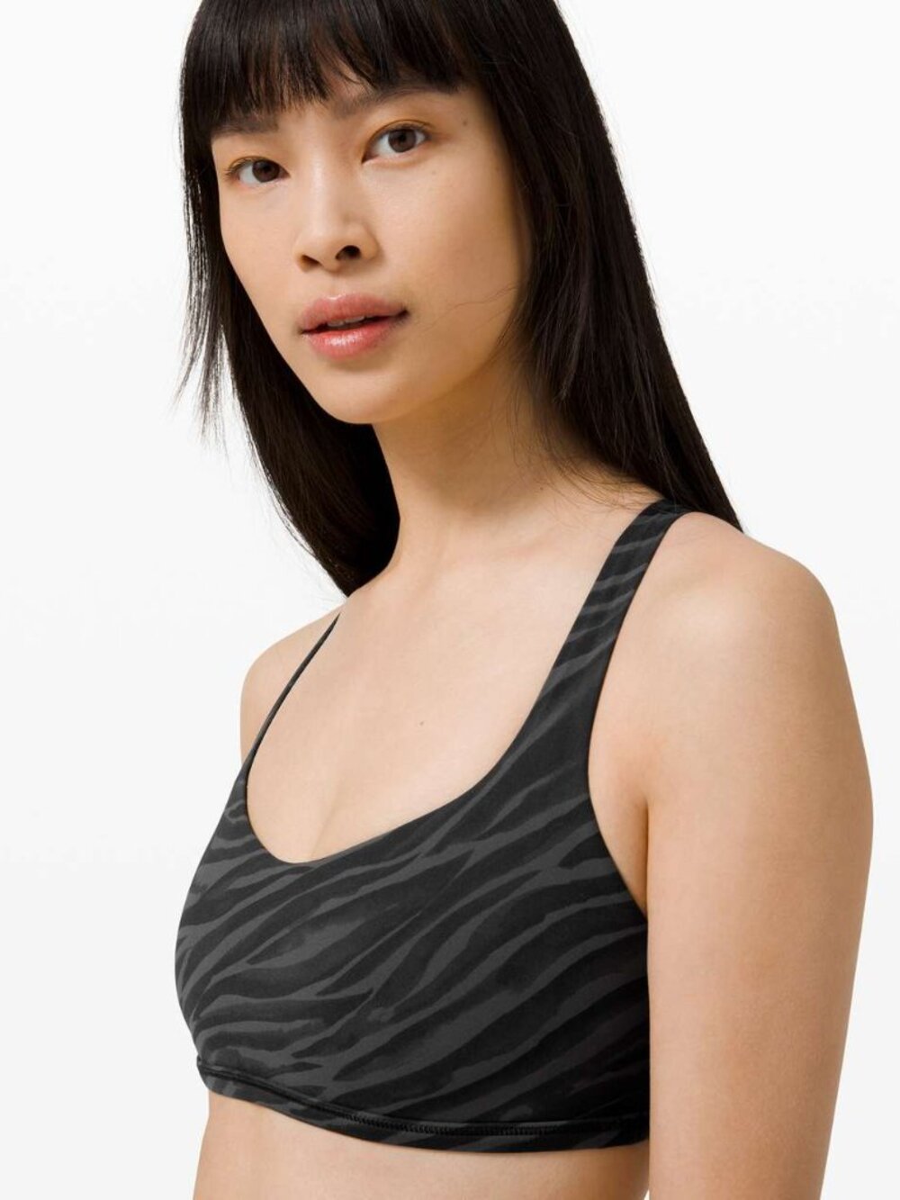 Lululemon Black Zebra-Print Free to Be Bra